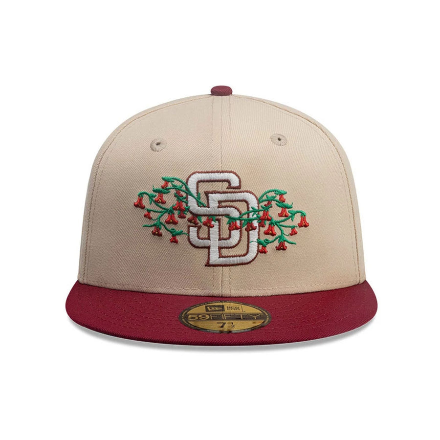 This is a San Diego Padres MLB City Element Chile Light Beige 59FIFTY Fitted Cap 3