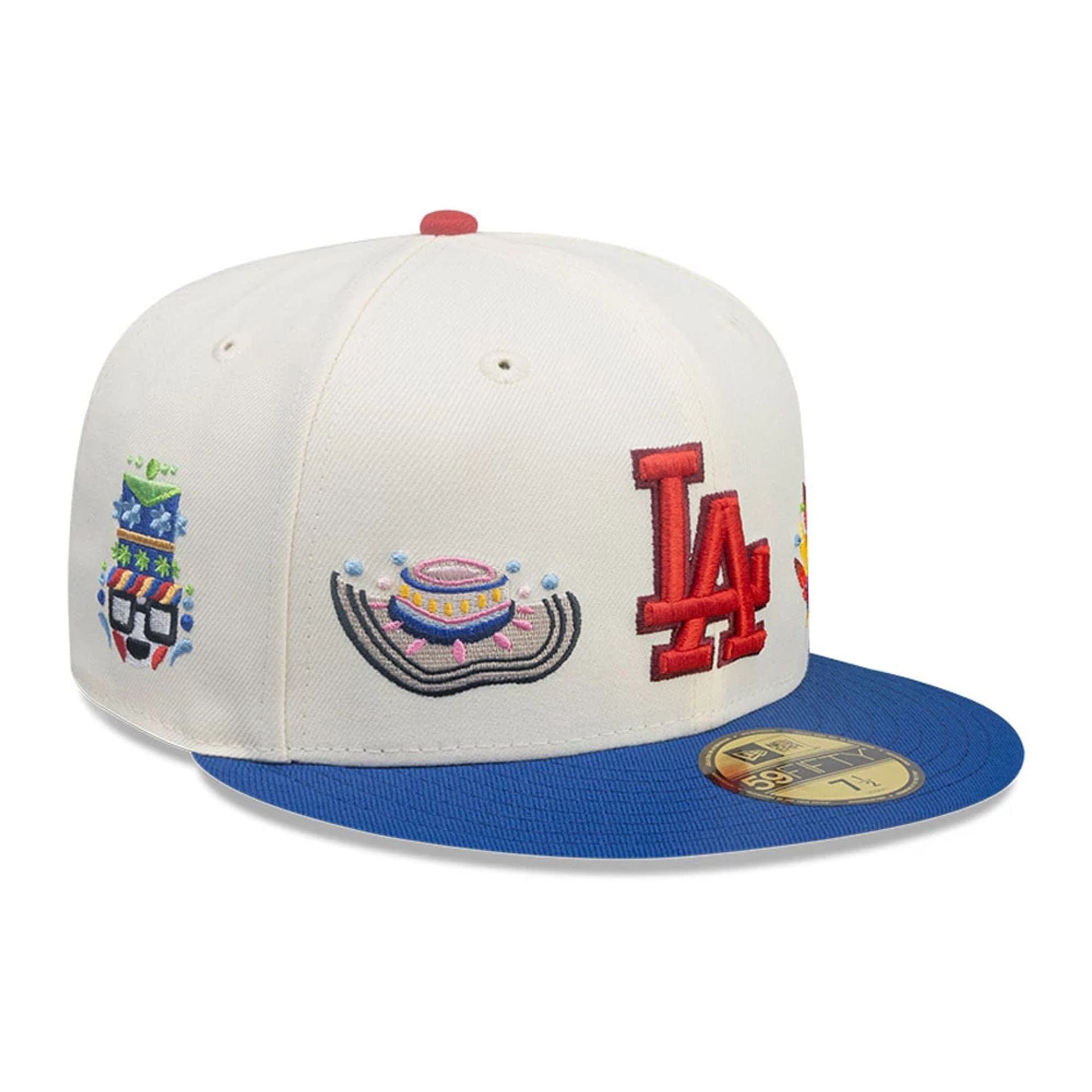 This is a LA Dodgers MLB City Element Colombia Cream 59FIFTY Fitted Cap 4