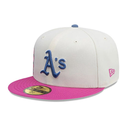 This is a Oakland Athletics MLB City Element Ecuador White 59FIFTY Fitted Cap 4