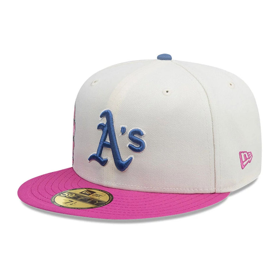 This is a Oakland Athletics MLB City Element Ecuador White 59FIFTY Fitted Cap 4