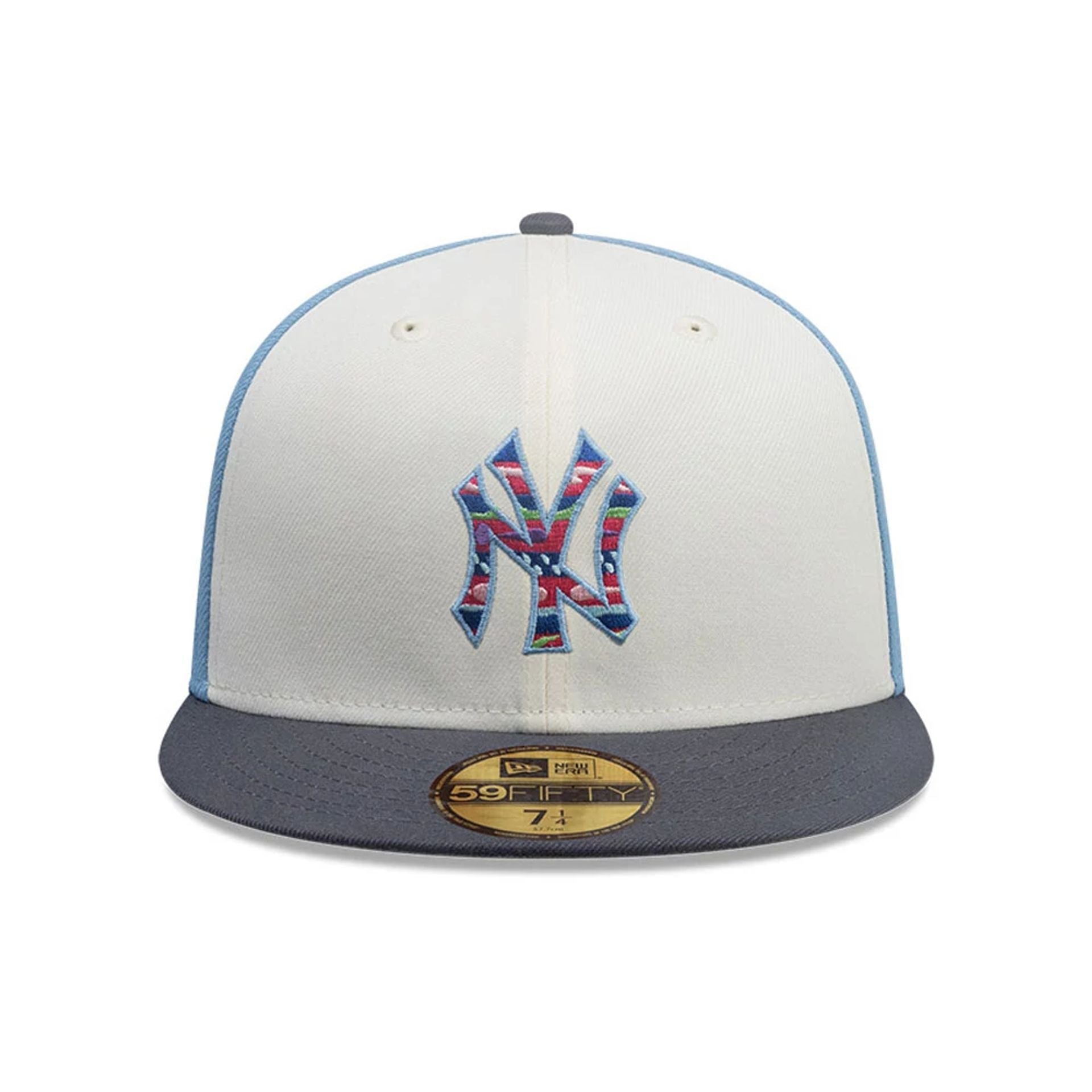 This is a New York Yankees MLB City Element Guatemala Pastel Blue 59FIFTY Fitted Cap 3