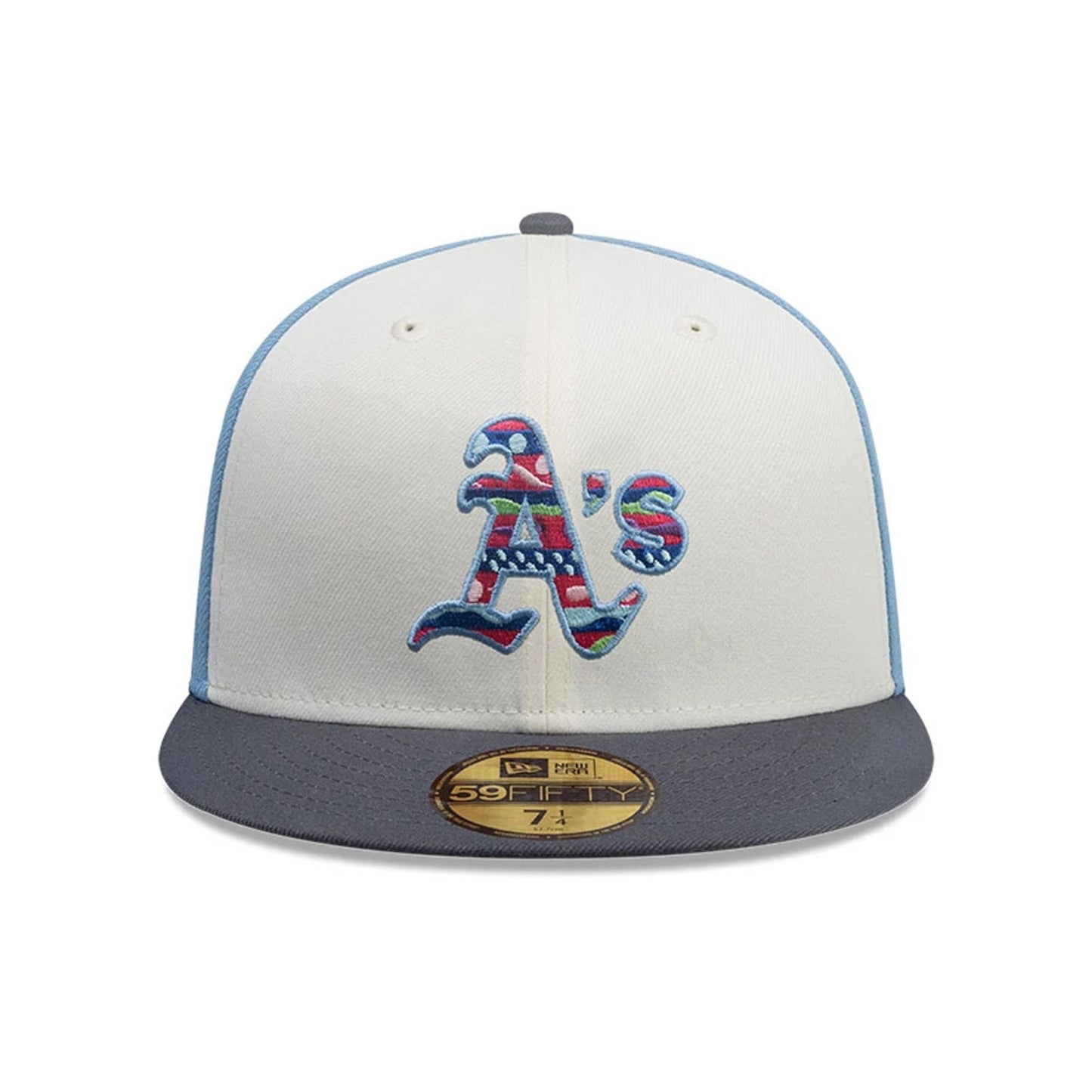 This is a Oakland Athletics MLB City Element Guatemala Pastel Blue 59FIFTY Fitted Cap 3