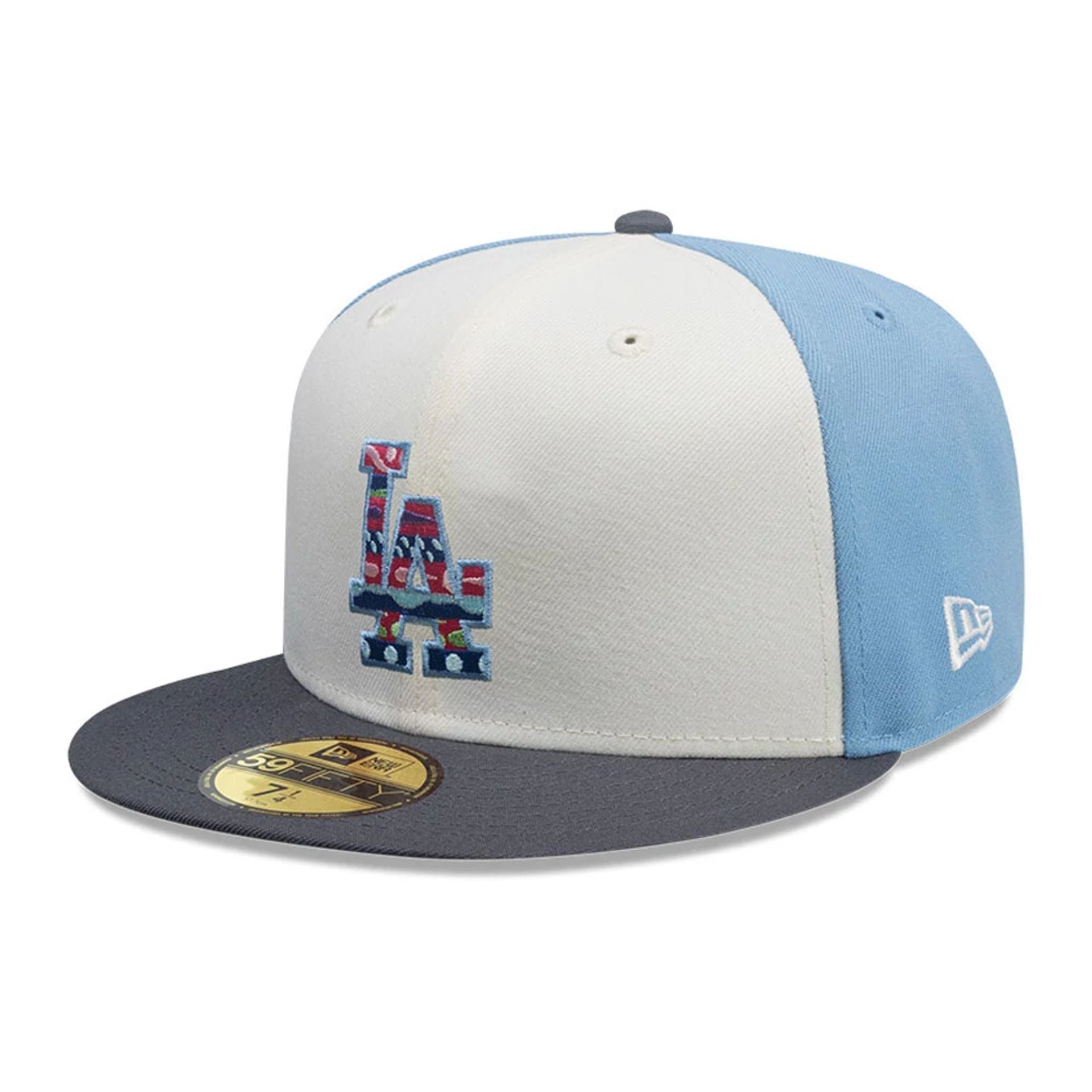 This is a LA Dodgers MLB City Element Guatemala Pastel Blue 59FIFTY Fitted Cap 1