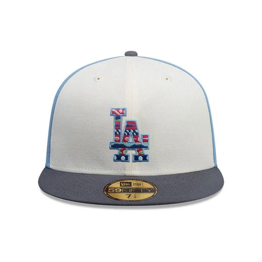 This is a LA Dodgers MLB City Element Guatemala Pastel Blue 59FIFTY Fitted Cap 3