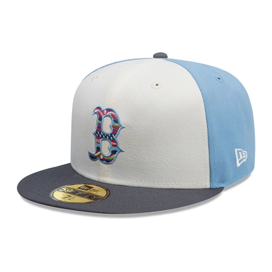 This is a Boston Red Sox MLB City Element Guatemala Pastel Blue 59FIFTY Fitted Cap 1