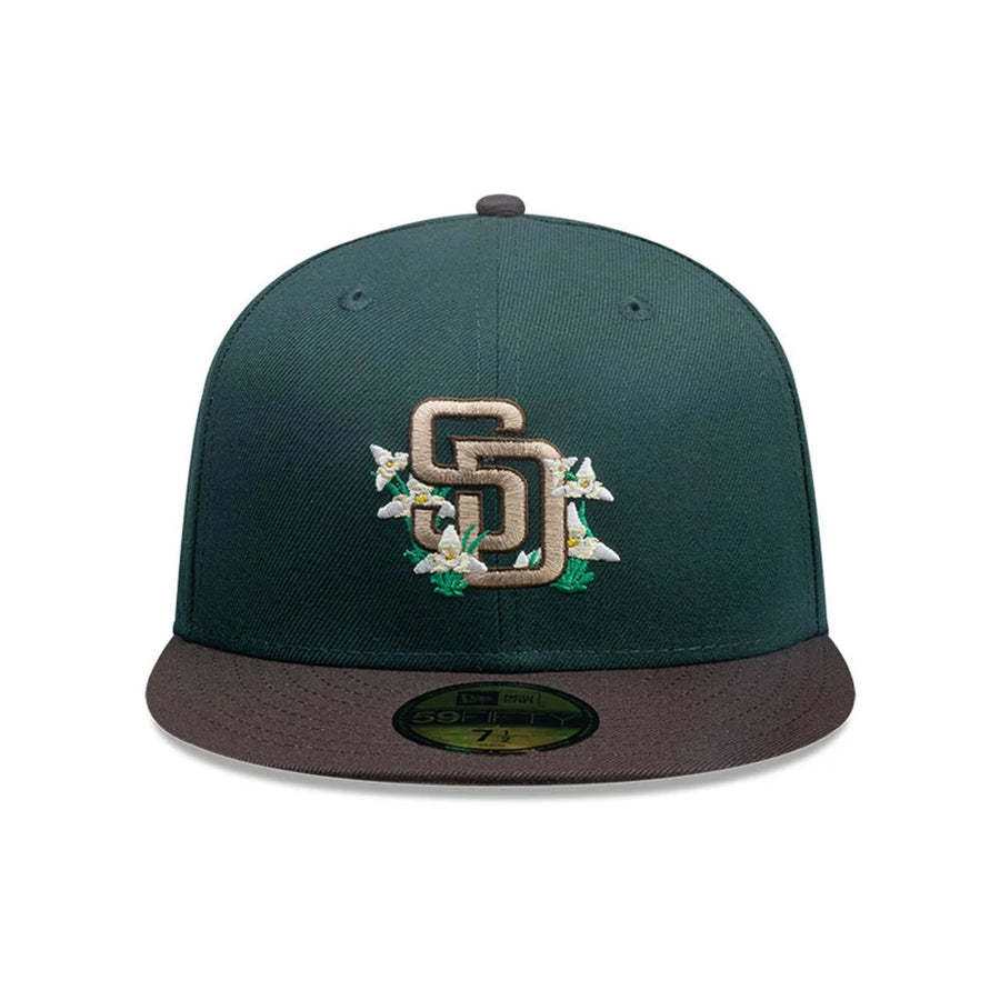 This is a San Diego Padres MLB City Element Guatemala Dark Green 59FIFTY Fitted Cap 3