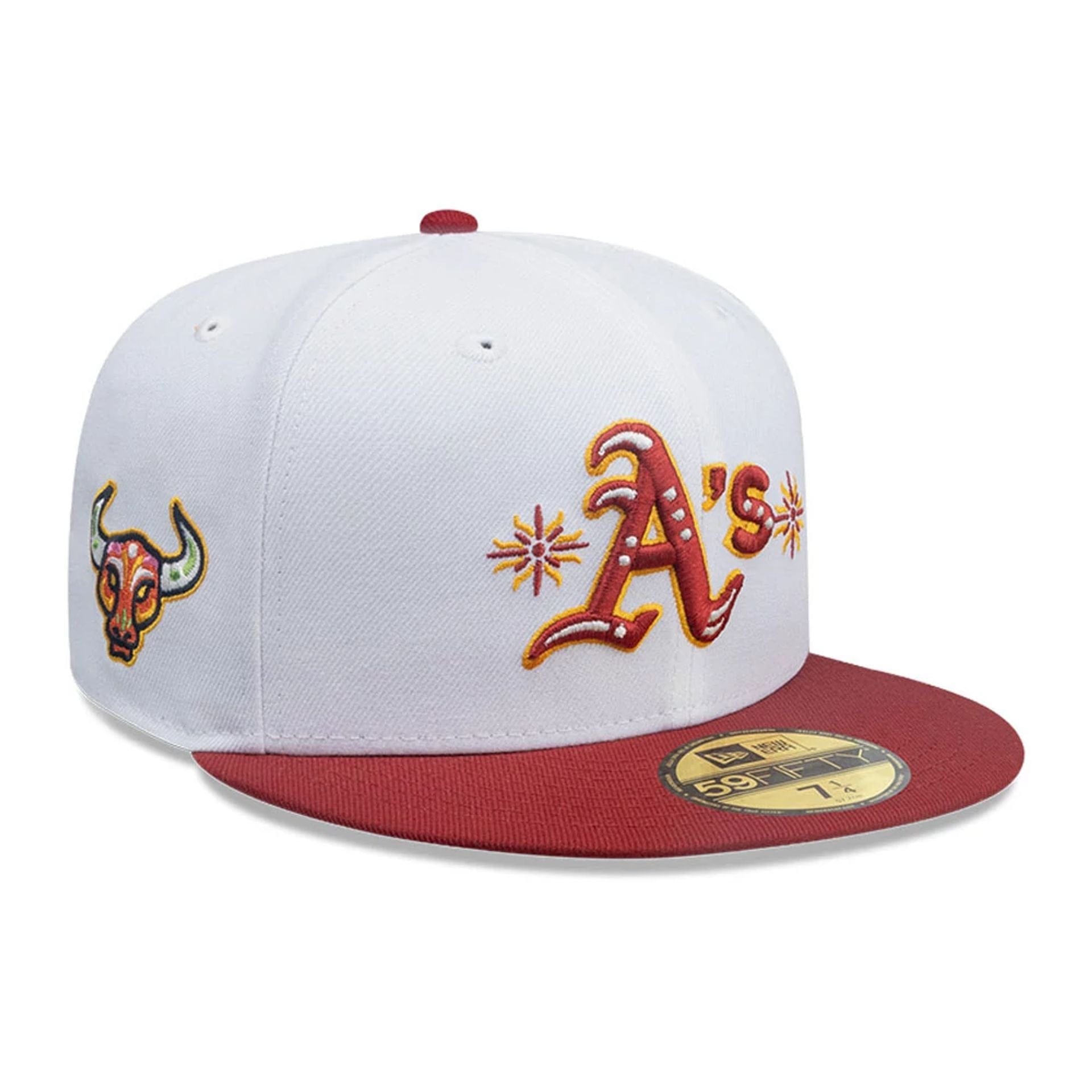 This is a Oakland Athletics MLB City Element Peru White 59FIFTY Fitted Cap 4