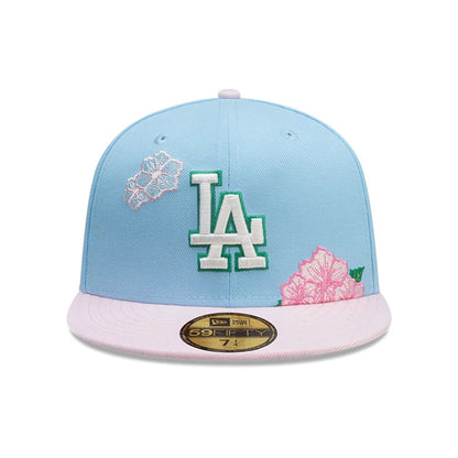 This is a LA Dodgers MLB City Element Dominican Republic Pastel Blue 59FIFTY Fitted Cap 3