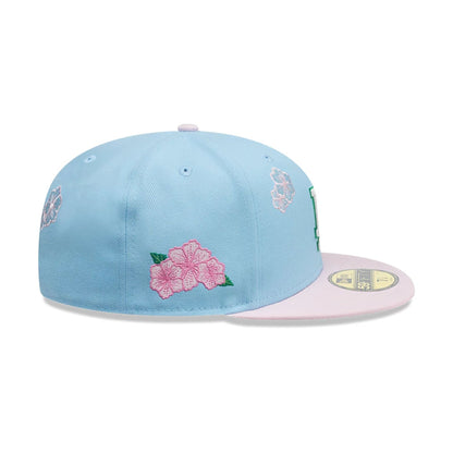 This is a LA Dodgers MLB City Element Dominican Republic Pastel Blue 59FIFTY Fitted Cap 6