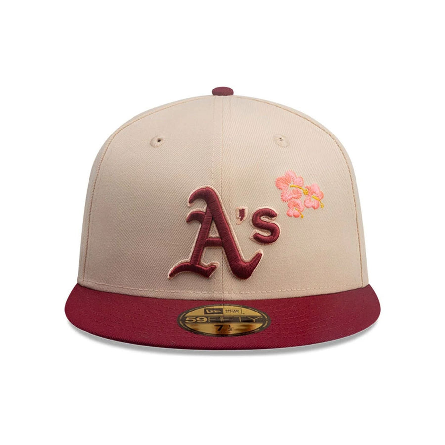 This is a Oakland Athletics MLB City Element Puerto Rico Pastel Orange 59FIFTY Fitted Cap 3