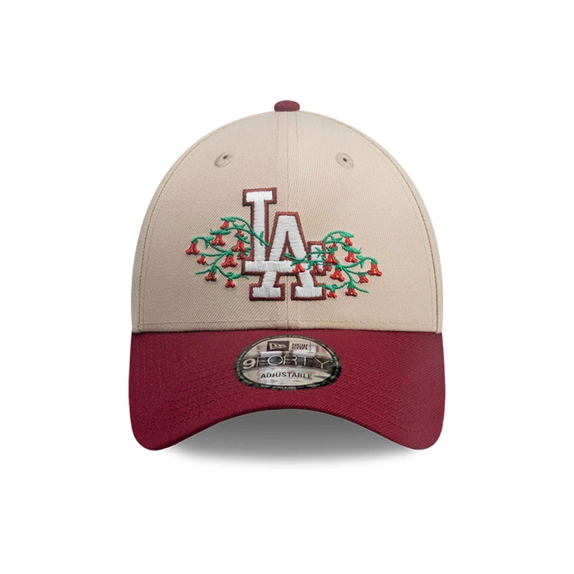 This is a LA Dodgers MLB City Element Chile Light Beige 9FORTY Adjustable Cap 3