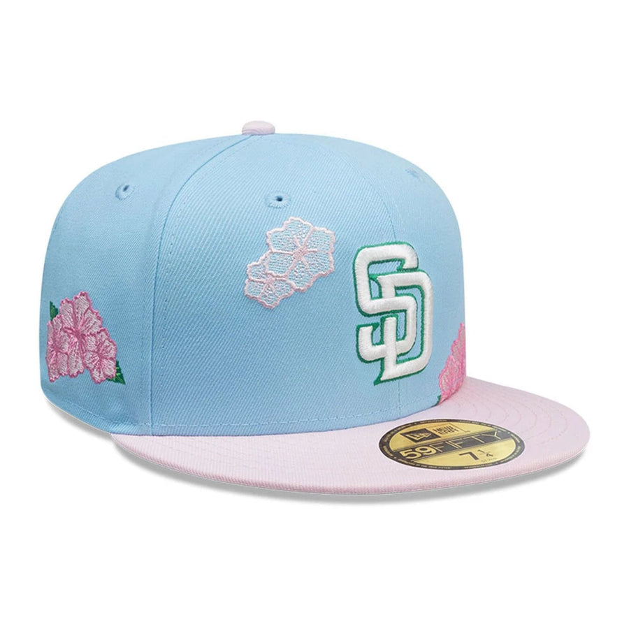 This is a San Diego Padres MLB City Element Dominican Republic Pastel Blue 59FIFTY Fitted Cap 4