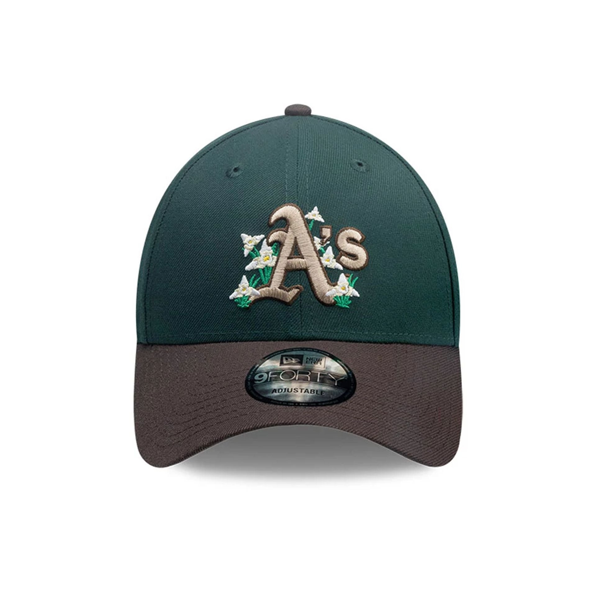 This is a Oakland Athletics MLB City Element Guatemala Dark Green 9FORTY Adjustable Cap 3