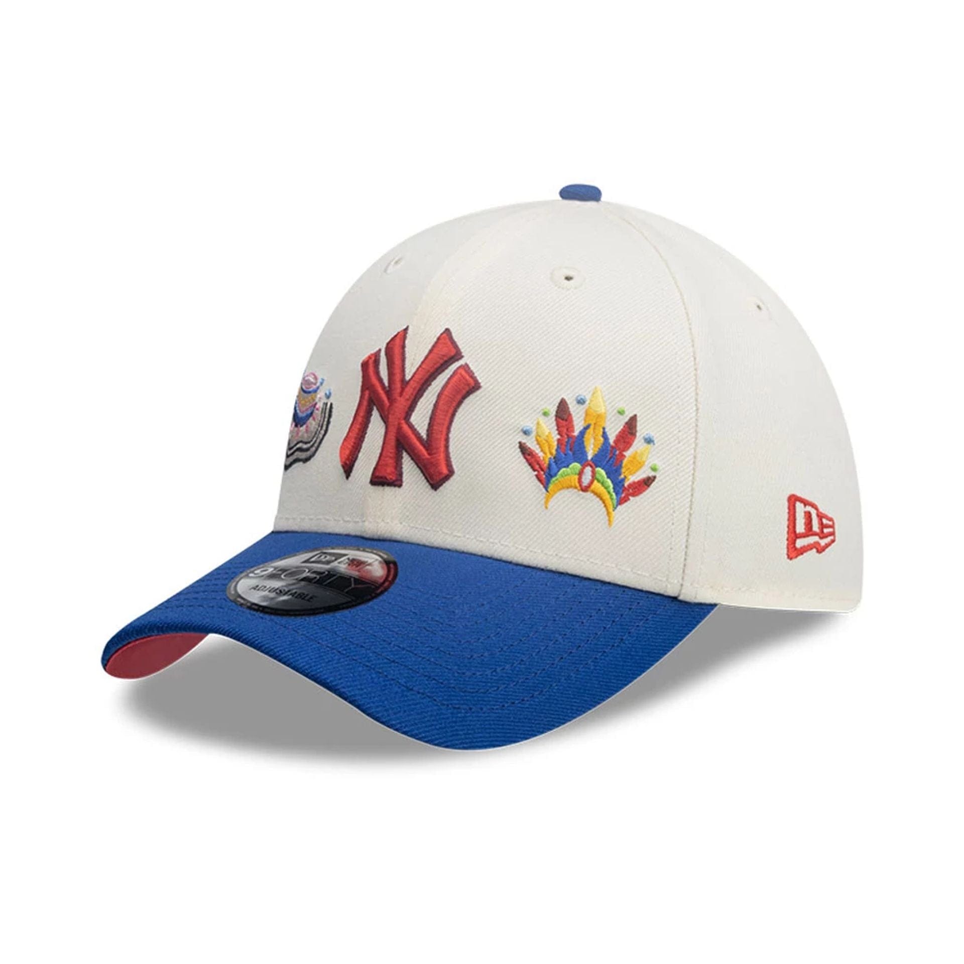 This is a New York Yankees MLB City Element Colombia Light Beige 9FORTY Adjustable Cap 1