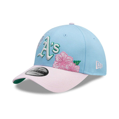 This is a Oakland Athletics MLB City Element Dominican Republic Pastel Blue 9FORTY Adjustable Cap 1