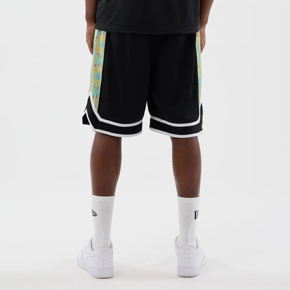 The Male model is wearing LA Dodgers MLB Mesh Black Mesh Shorts 2