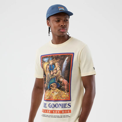 The model is wearing this Movie Poster The Goonies T-Shirt in Cream. 7