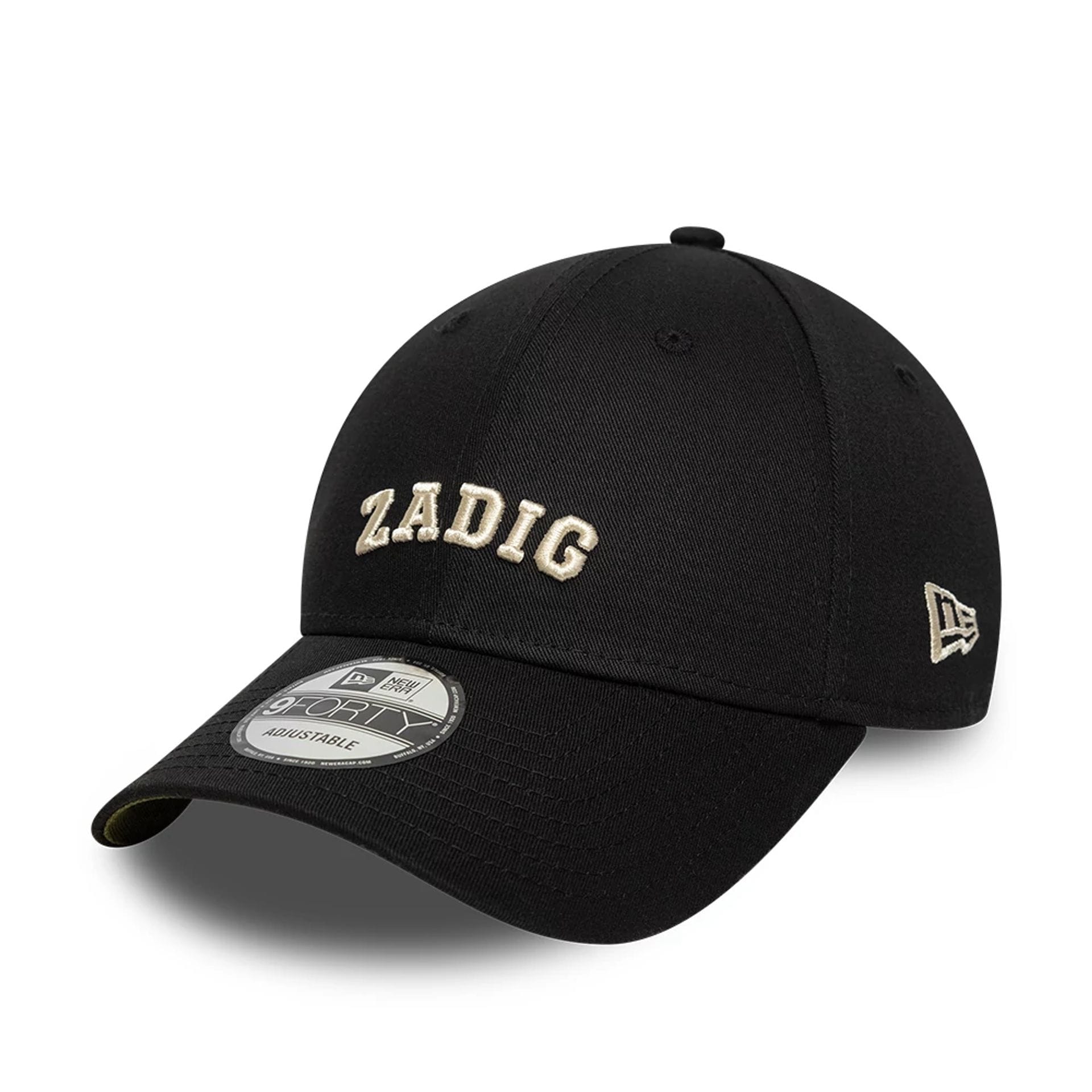 This is a New Era X Zadig & Voltaire Black 9FORTY Adjustable Cap 1