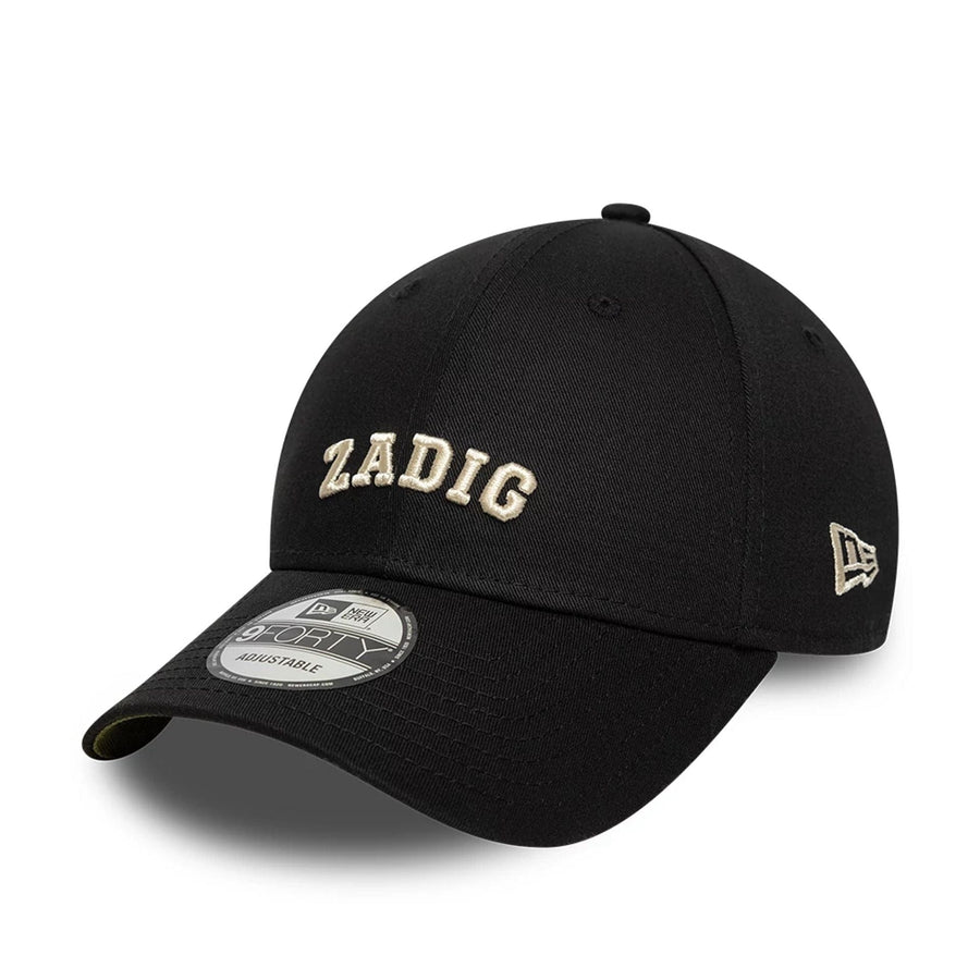 This is a New Era X Zadig & Voltaire Black 9FORTY Adjustable Cap 1