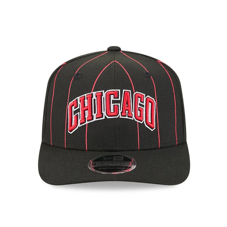 This is a Chicago Bulls NBA Statement Black 9SEVENTY Stretch Snap Adjustable Cap 3