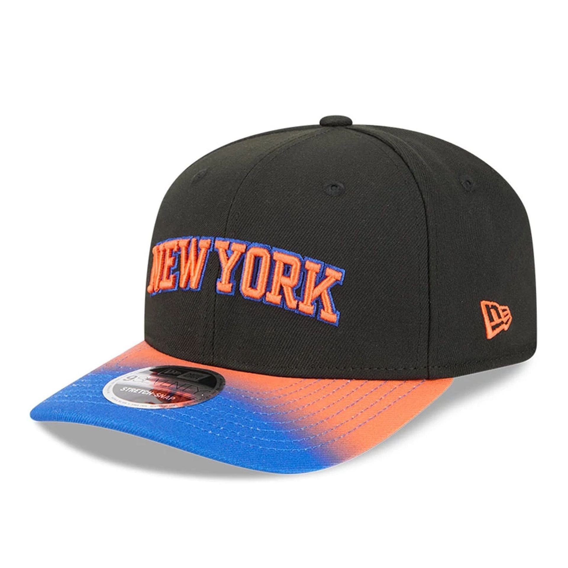 This is a New York Knicks NBA Statement Black  9SEVENTY Stretch Snap Adjustable Cap 4