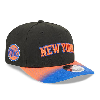 This is a New York Knicks NBA Statement Black  9SEVENTY Stretch Snap Adjustable Cap 1