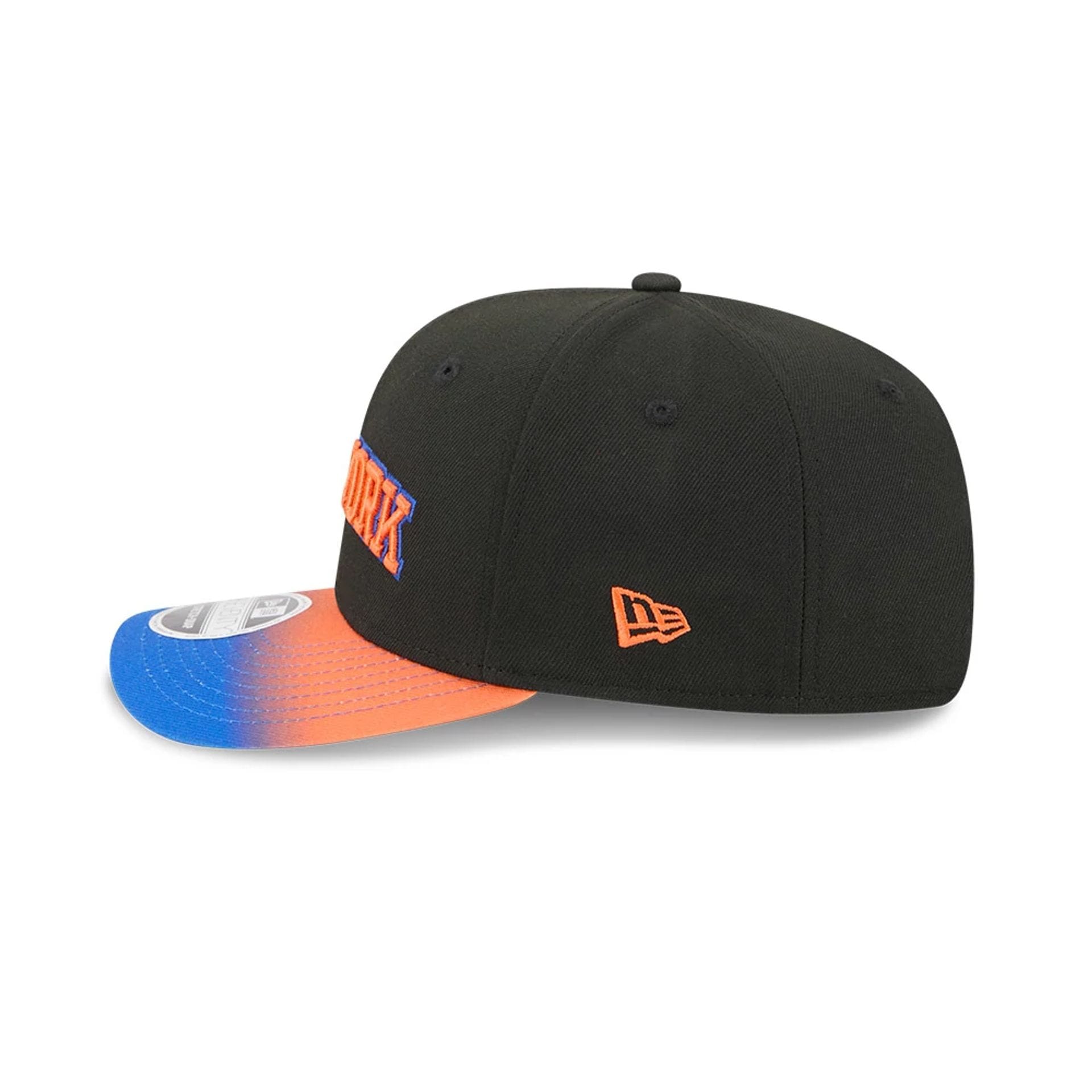 This is a New York Knicks NBA Statement Black  9SEVENTY Stretch Snap Adjustable Cap 6