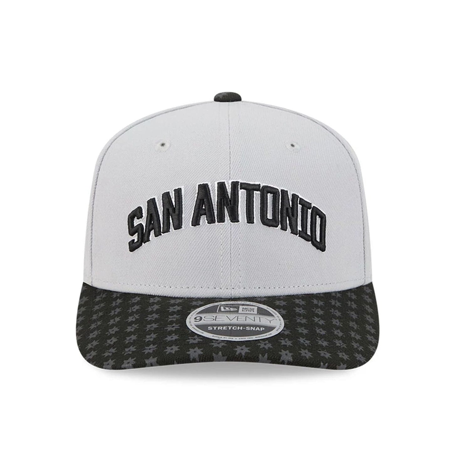 This is a San Antonio Spurs NBA Statement Grey 9SEVENTY Stretch Snap Adjustable Cap 3