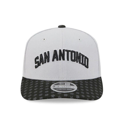 This is a San Antonio Spurs NBA Statement Grey 9SEVENTY Stretch Snap Adjustable Cap 3