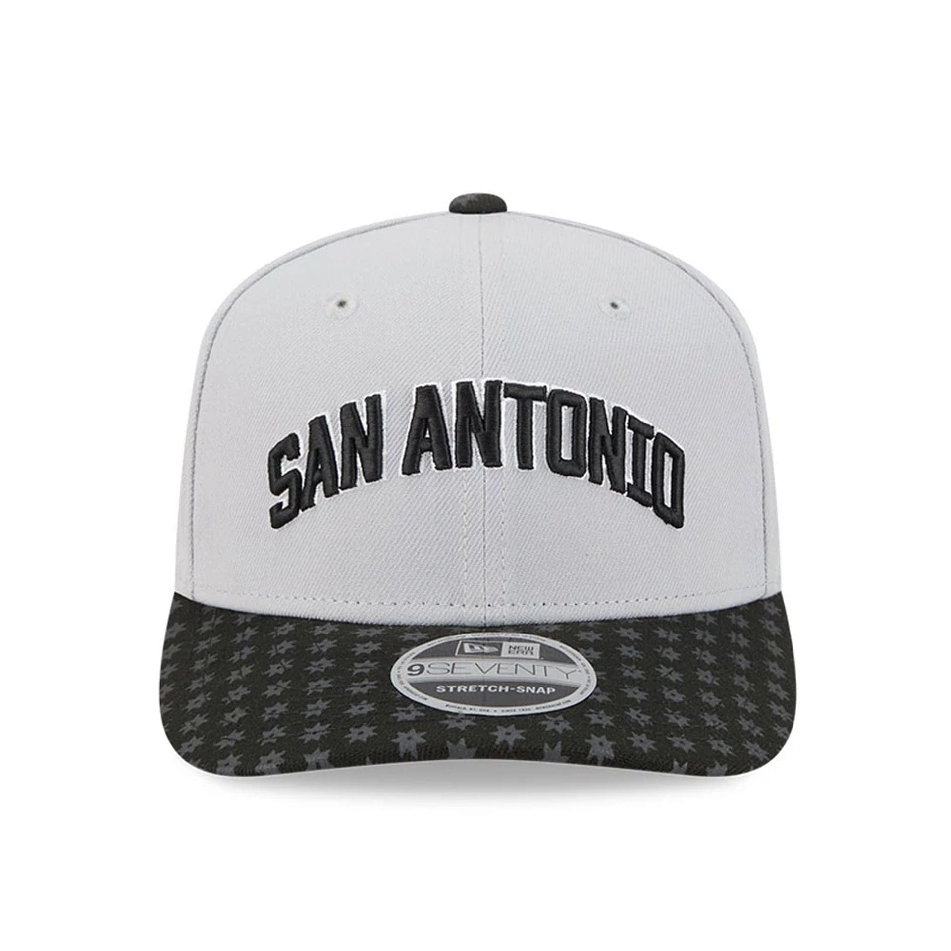 This is a San Antonio Spurs NBA Statement Grey 9SEVENTY Stretch Snap Adjustable Cap 3