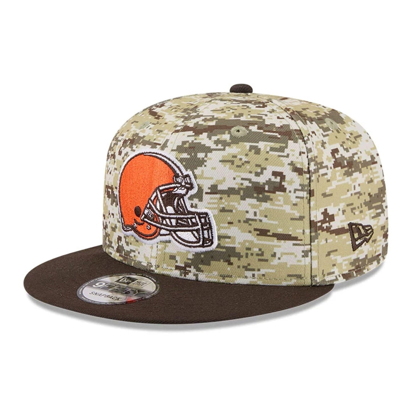 This is a Cleveland Browns NFL Salute To Service 2025 Dark Brown 9FIFTY Snapback Adjustable Cap 4