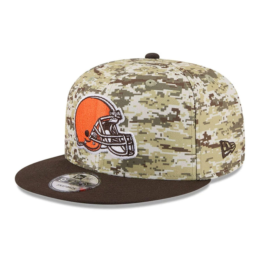 This is a Cleveland Browns NFL Salute To Service 2025 Dark Brown 9FIFTY Snapback Adjustable Cap 4