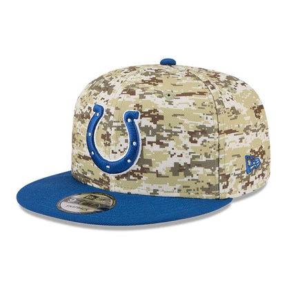 This is a Indianapolis Colts NFL Salute To Service 2025 Blue 9FIFTY Snapback Adjustable Cap 4