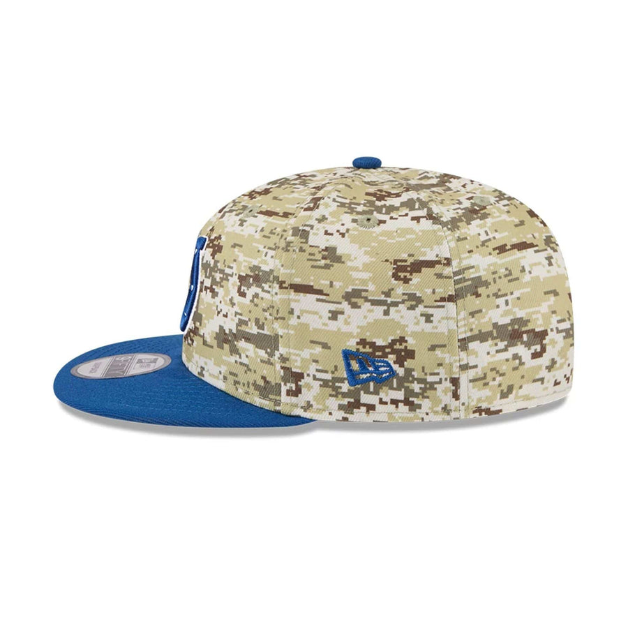 This is a Indianapolis Colts NFL Salute To Service 2025 Blue 9FIFTY Snapback Adjustable Cap 7