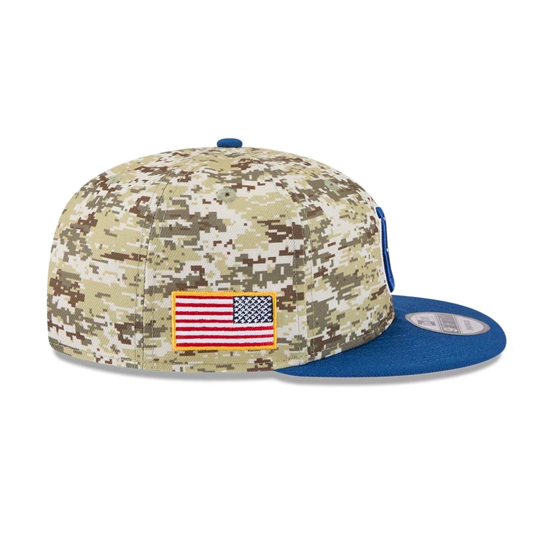 This is a Indianapolis Colts NFL Salute To Service 2025 Blue 9FIFTY Snapback Adjustable Cap 6