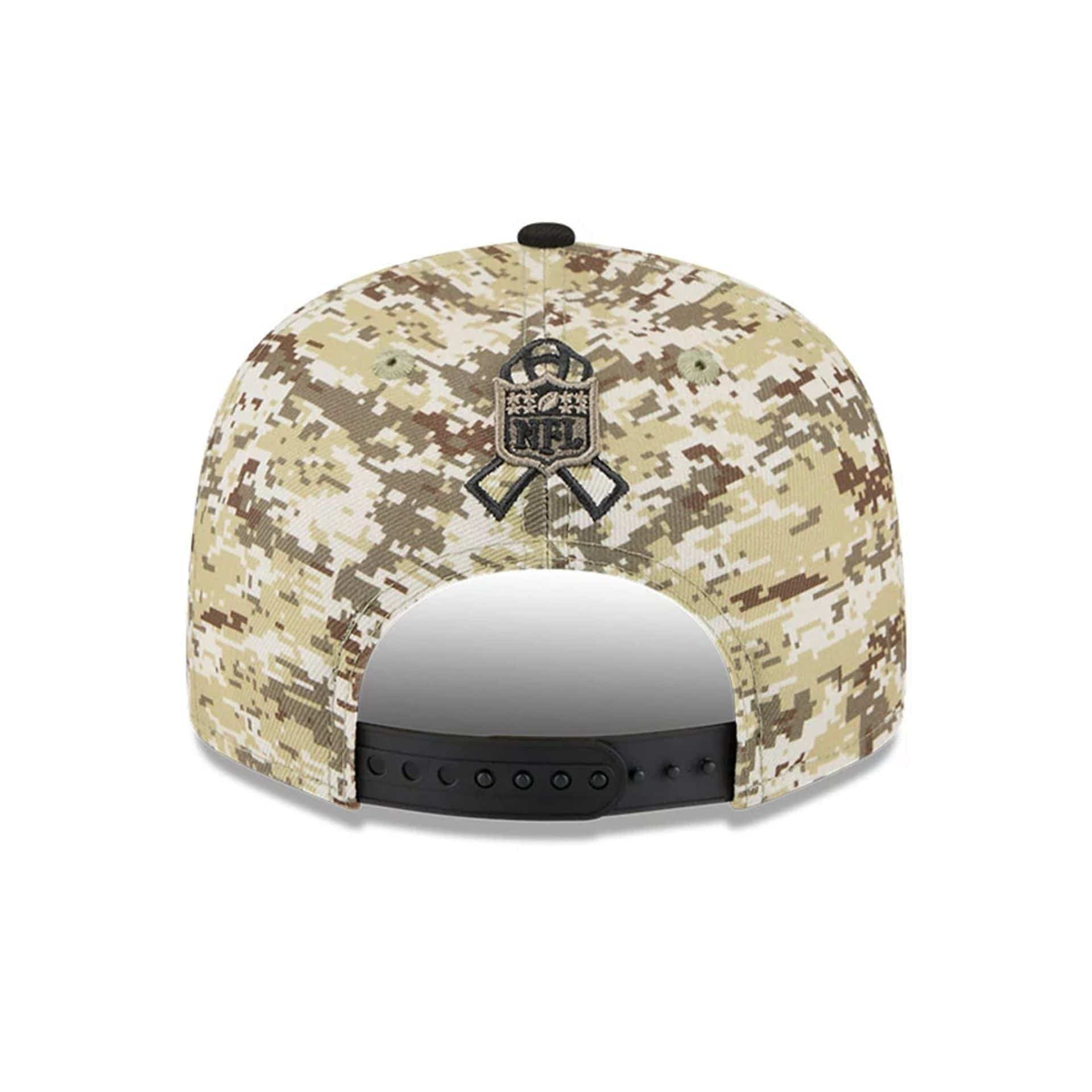 This is a Pittsburgh Steelers NFL Salute To Service 2025 Black 9FIFTY Snapback Adjustable Cap 5