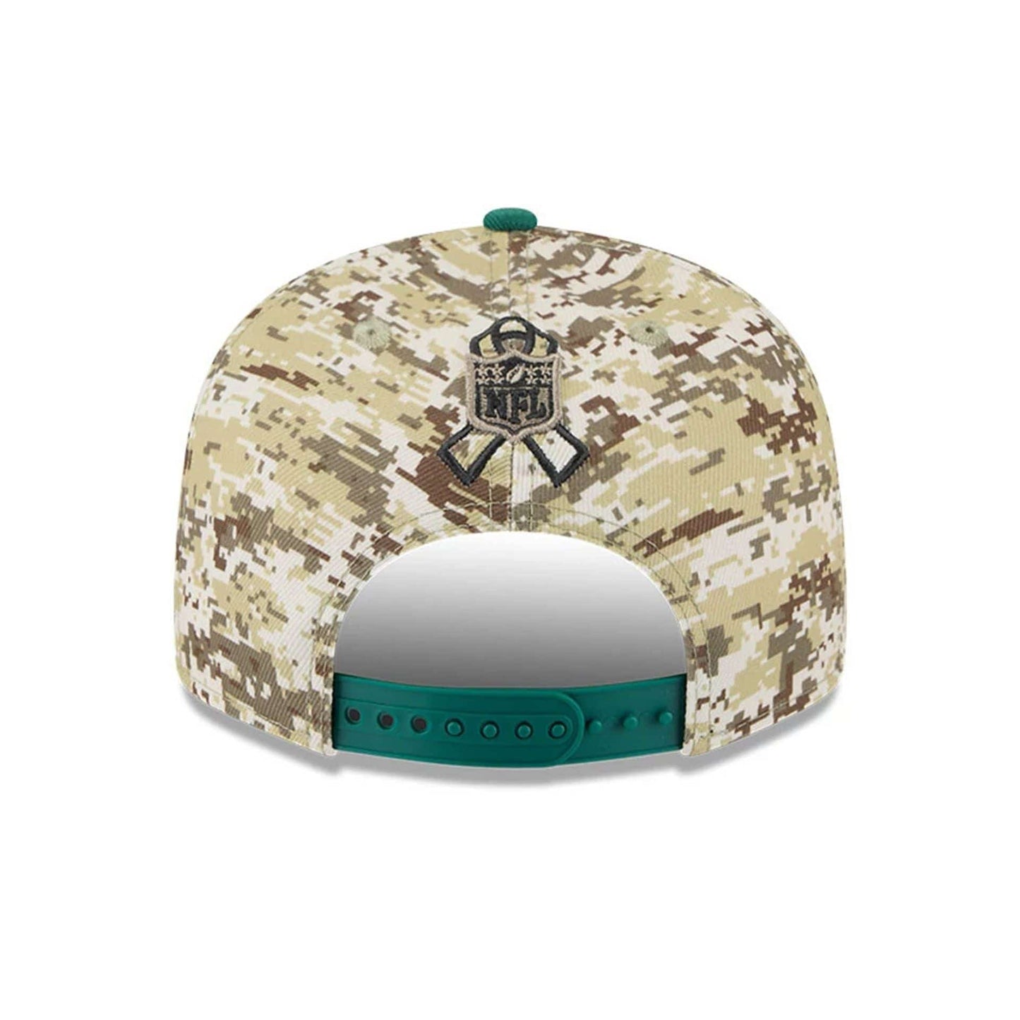 This is a New York Jets NFL Salute To Service 2025 Green 9FIFTY Snapback Adjustable Cap 5