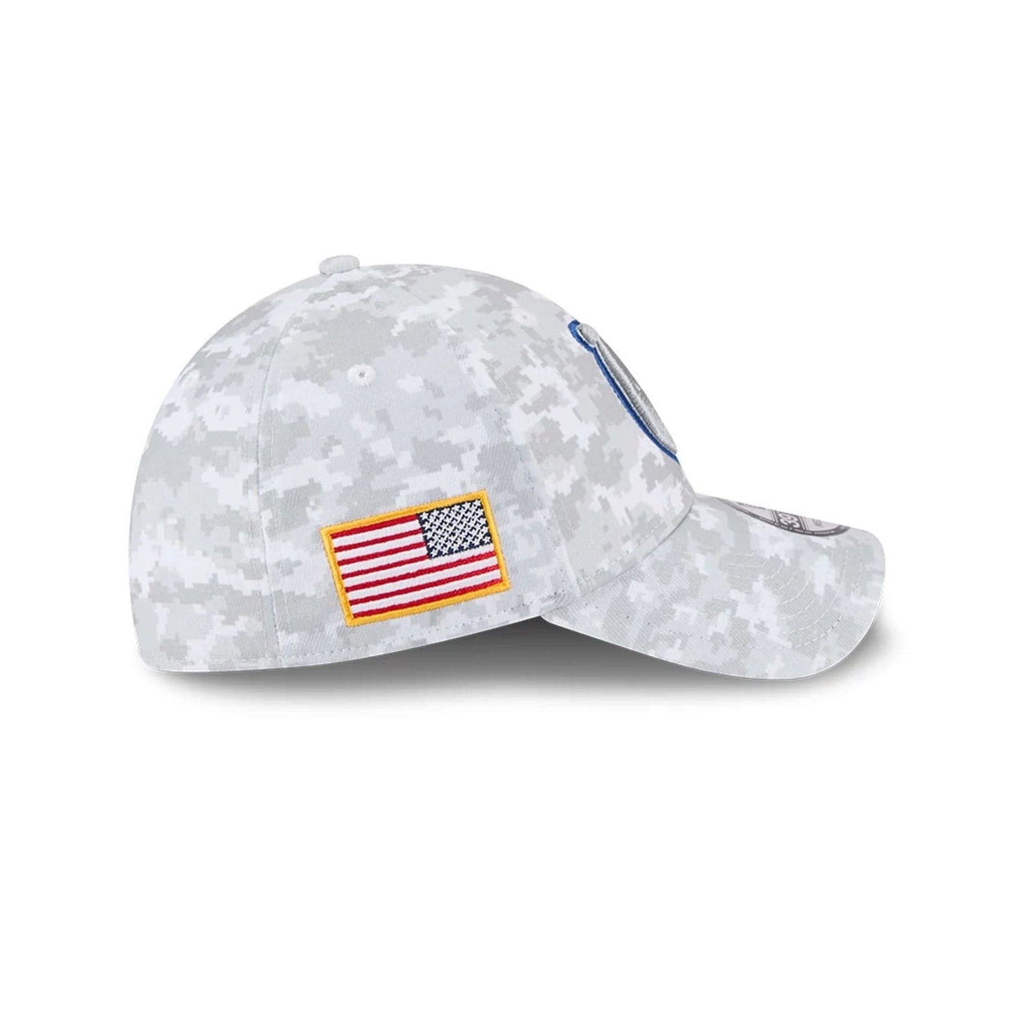 This is a Indianapolis Colts NFL Salute To Service 2025 Grey Camo 39THIRTY Stretch Fit Cap 6