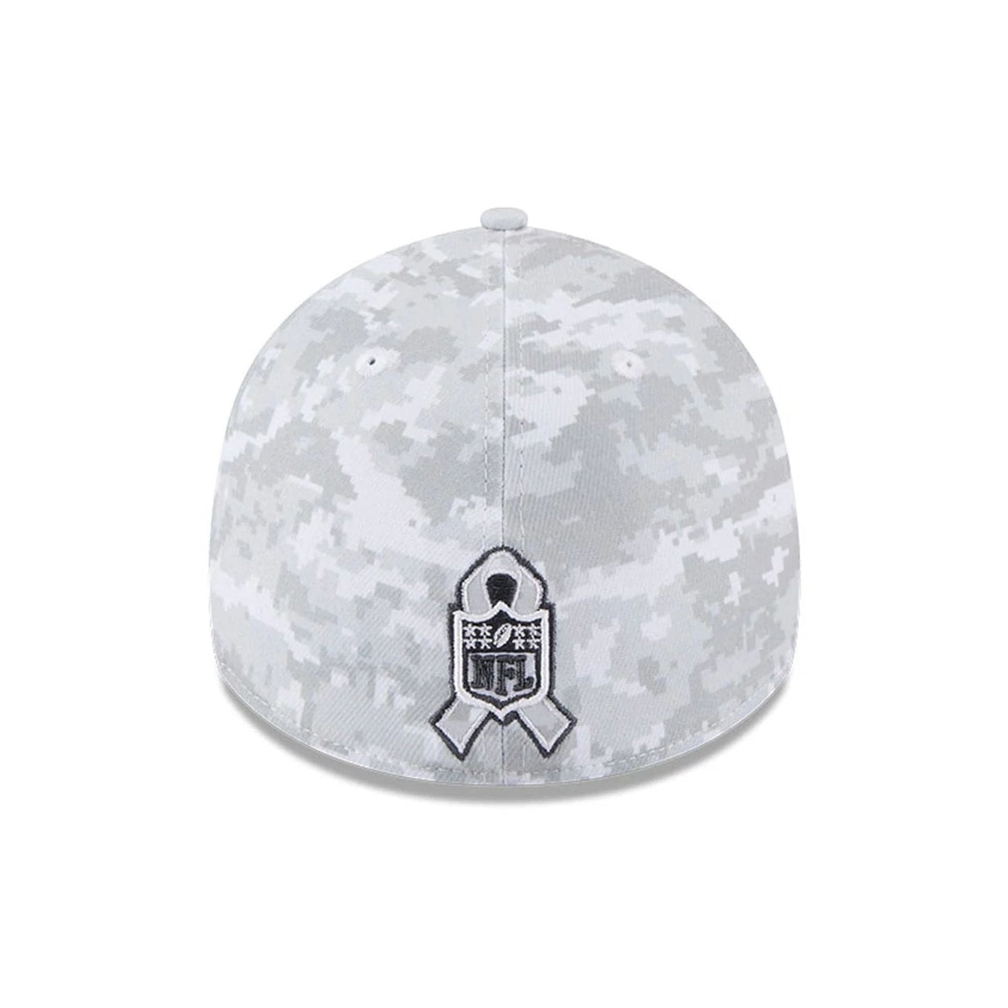 This is a Kansas City Chiefs NFL Salute To Service 2025 Grey Camo 39THIRTY Stretch Fit Cap 5
