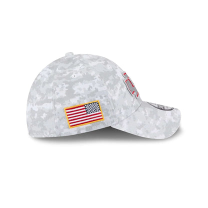 This is a Kansas City Chiefs NFL Salute To Service 2025 Grey Camo 39THIRTY Stretch Fit Cap 6