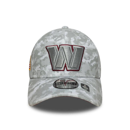 This is a Washington Commanders NFL Salute To Service 2025 Grey Camo 39THIRTY Stretch Fit Cap 4