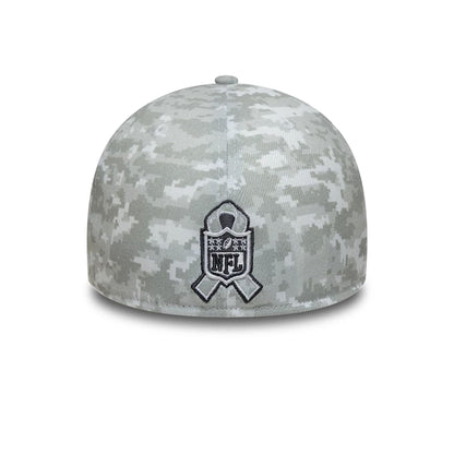 This is a Washington Commanders NFL Salute To Service 2025 Grey Camo 39THIRTY Stretch Fit Cap 3