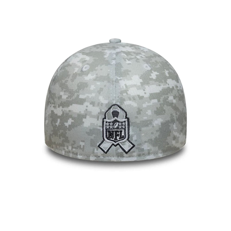 This is a Tennessee Titans NFL Salute To Service 2025 Grey Camo 39THIRTY Stretch Fit Cap 3