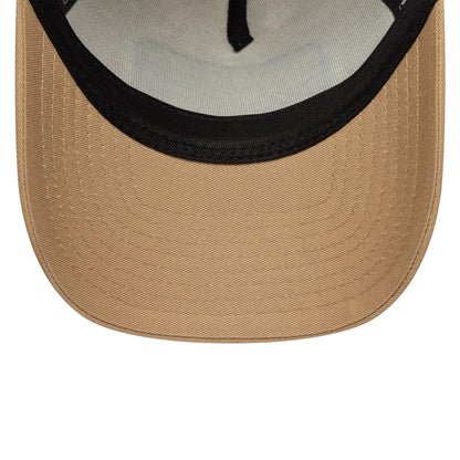 This is a New Era London Light Beige 9FORTY A-Frame Trucker Adjustable Cap 7