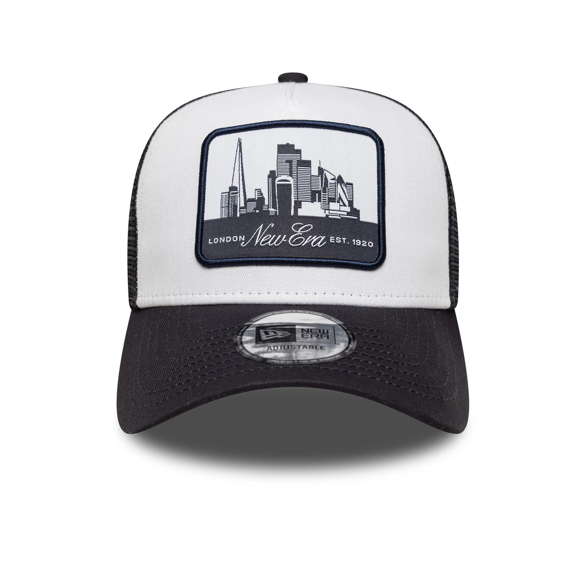 This is a New Era London Navy 9FORTY A-Frame Trucker Adjustable Cap 2