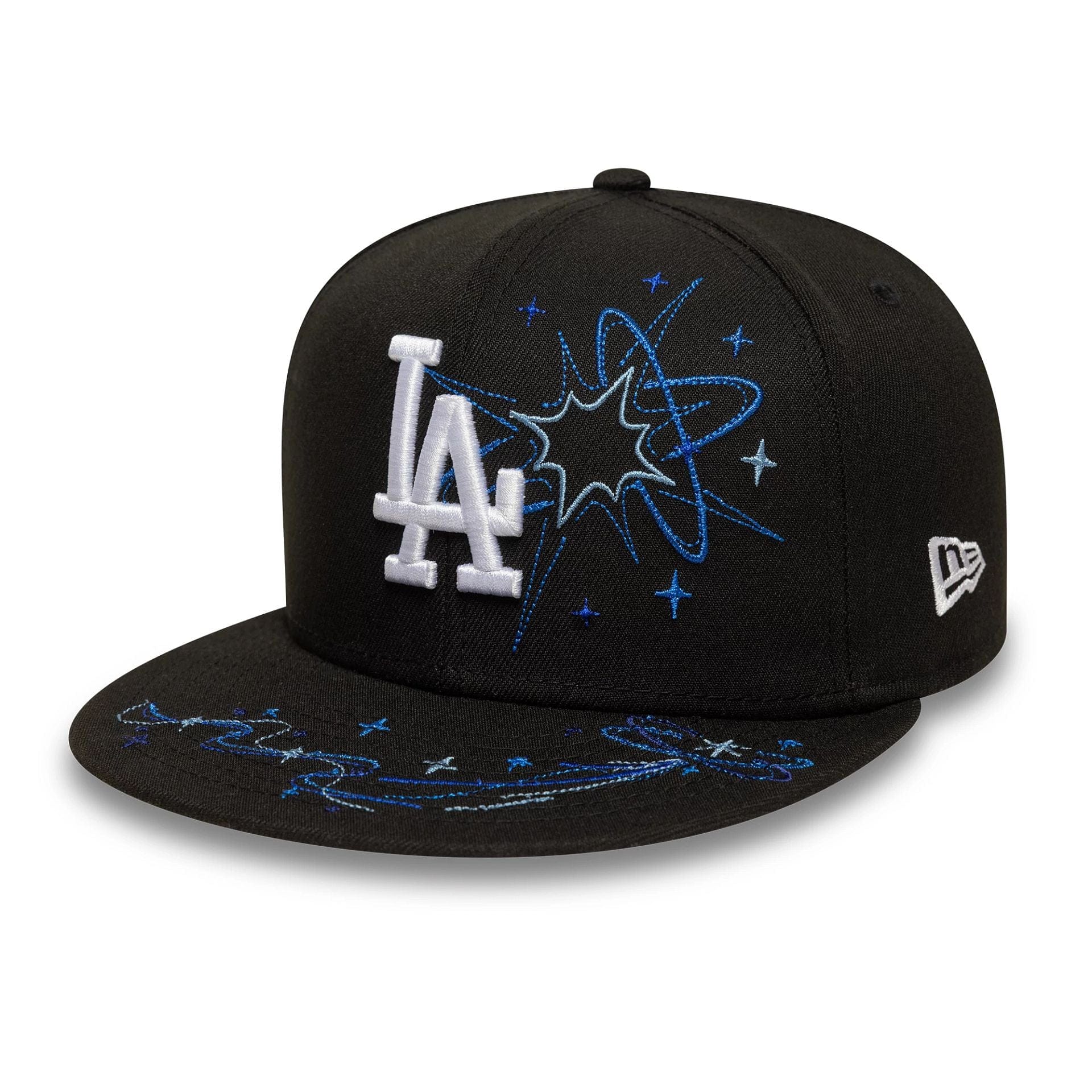 This is a LA Dodgers MLB Zodiac Black 59FIFTY Fitted Cap 1