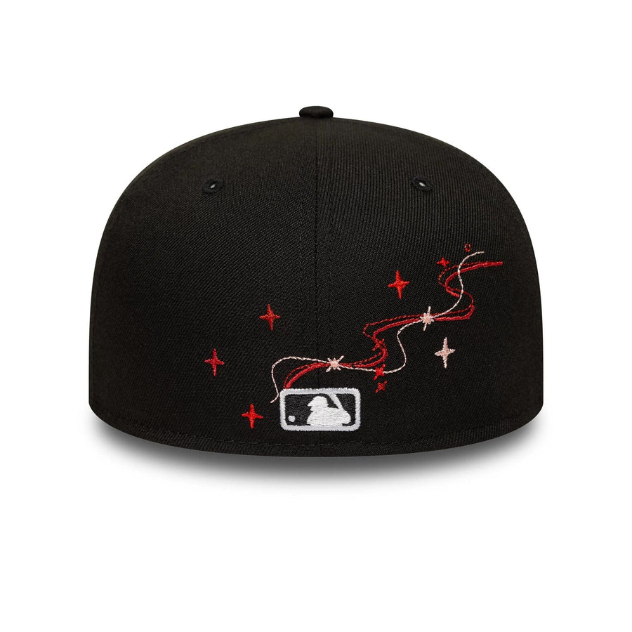 This is a Atlanta Braves MLB Zodiac Black 59FIFTY Fitted Cap 6