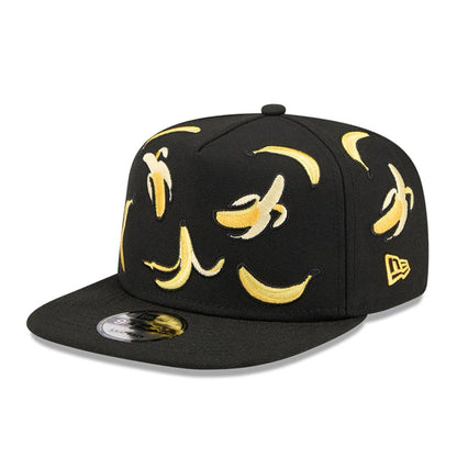 This is a New Era Bananas Black 9FIFTY A-Frame Snapback Adjustable Cap 1