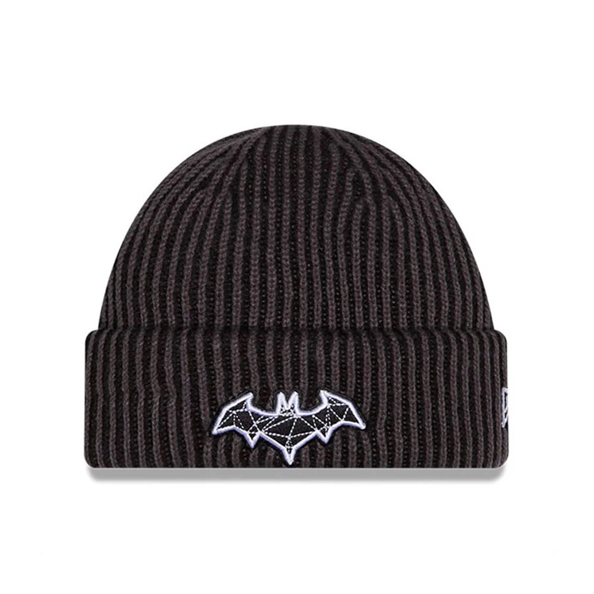 This is a Batman DC Black Cuff knit Beanie Hat 1