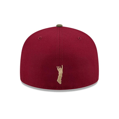 This is a A Nightmare On Elm Street Dark Red 59FIFTY Fitted Cap 7